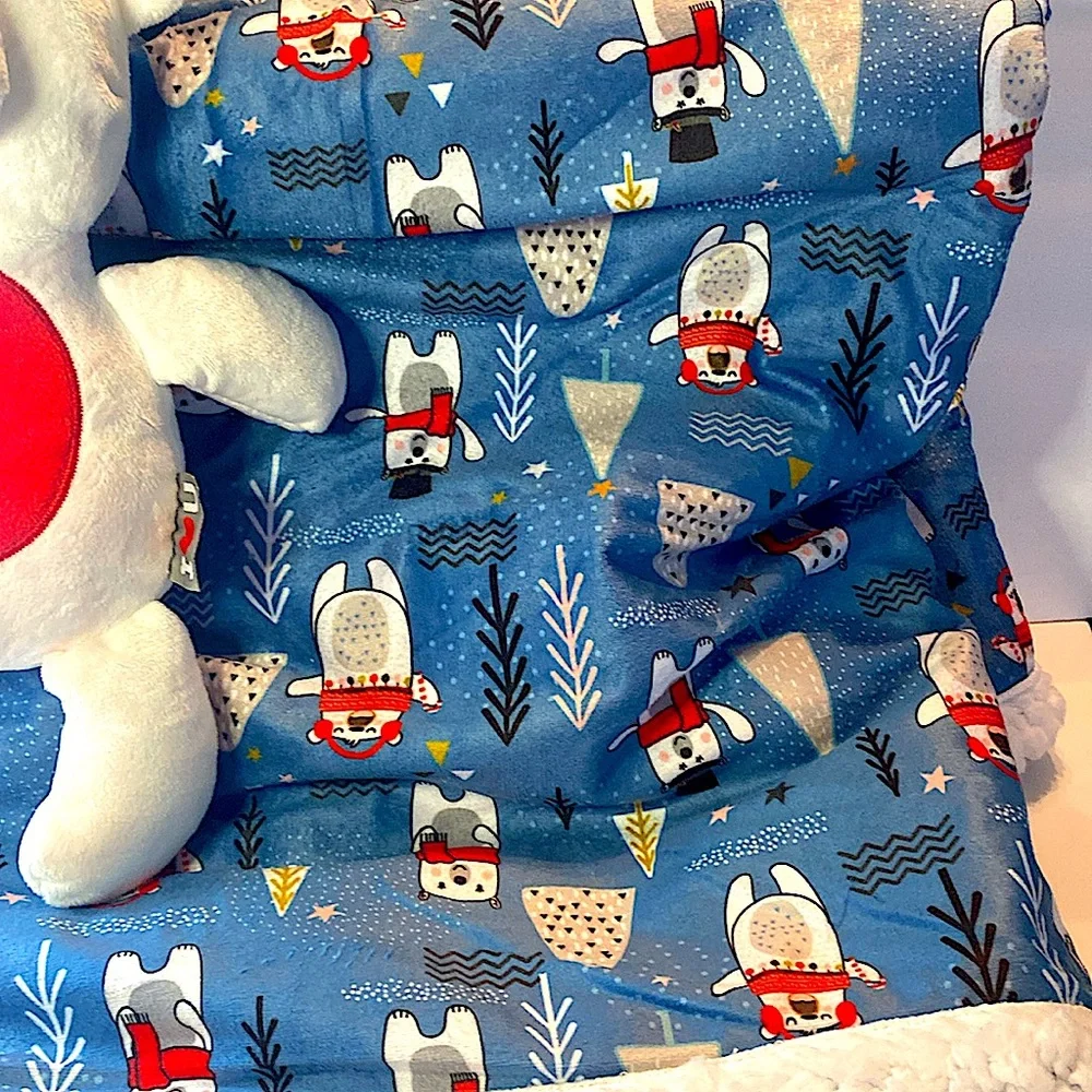 NEW HAPPY HOWLIDAYS PET BLANKET AND TOY